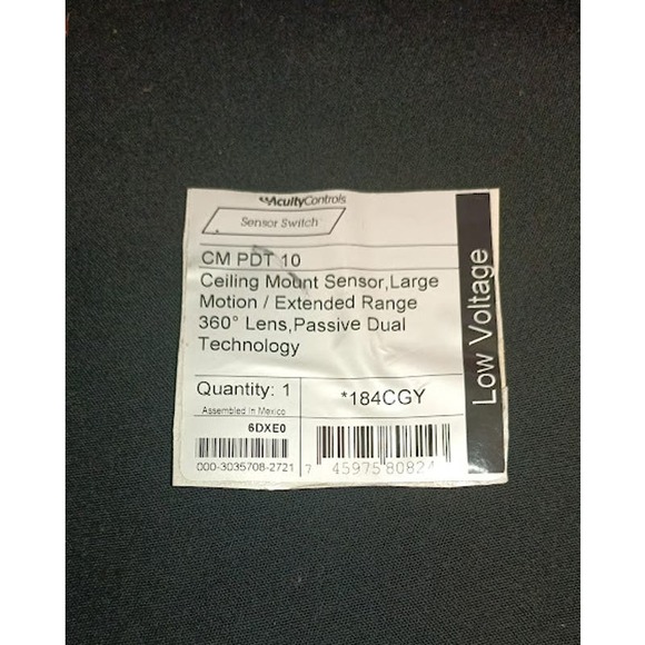 ACUITY CONTROLS CM PDT 10 CEILING MOUNT SENSOR LARGE MOTION EXTENDED RANGE - Picture 3 of 4